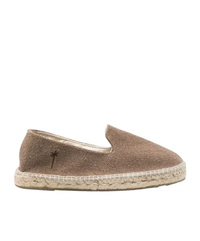 Manebi Logo-embroidered Canvas Espadrilles In Grey