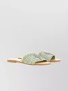 Manebi Logo Embroidered Fringed Trim Sandals