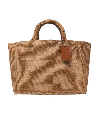 Manebi Logo Handbag In Brown