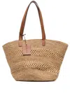 Manebi Logo-tag Raffia Tote Bag In Nude