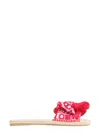 Manebi Bandana Flat Sandals With Bow Red In Red
