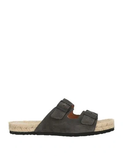 Manebi Manebí Luca Rubinacci X Manebí Man Espadrilles Charcoal Size 9 Leather In Gray