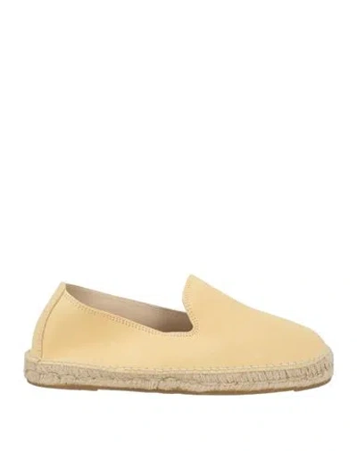 Manebi Manebí Man Espadrilles Beige Size 9 Leather In Yellow