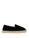 Manebi Coarse-textured Black Flat Jute Espadrilles In Black