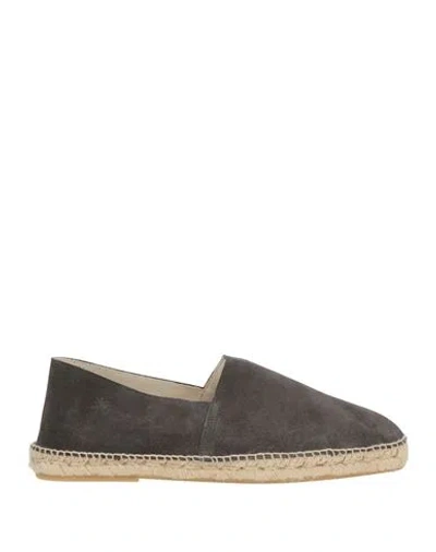 Manebi Manebí Man Espadrilles Charcoal Size 9 Leather In Gray