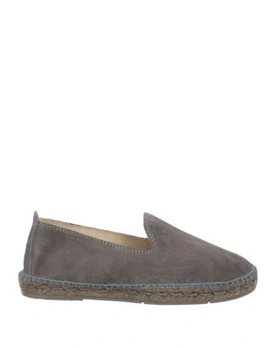 Manebi Manebí Man Espadrilles Grey Size 8 Leather In Gray