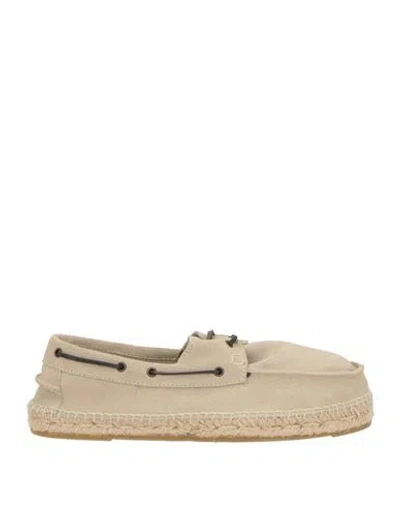 Manebi Manebí Man Espadrilles Khaki Size 9 Leather In Neutral