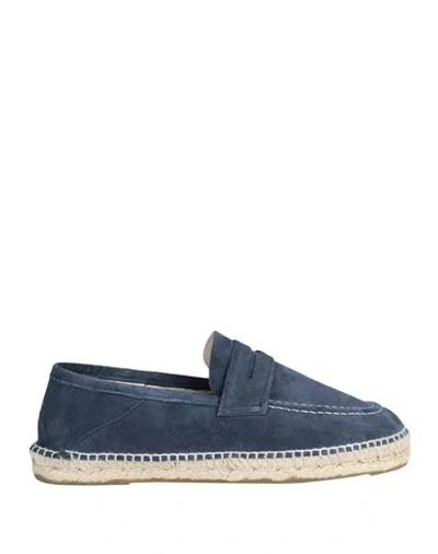 Manebi Manebí Man Espadrilles Navy Size 9 Leather In Navy Blue