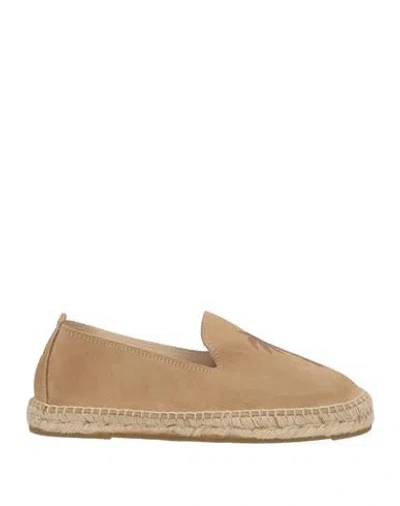 Manebi Manebí Man Espadrilles Sand Size 9 Leather In Beige