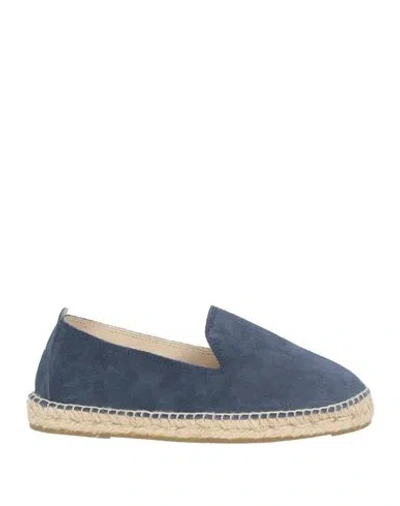 Manebi Manebí Man Espadrilles Slate Blue Size 8 Soft Leather In Blue