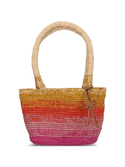 Manebi Medium Panier Gradient Raffia Shoulder Bag In Multi