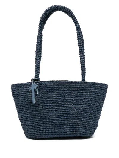 Manebi Medium Panier Tote Bag In Blue