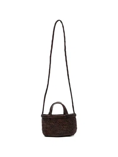 Manebi Micro Sunset Braided-strap Tote Bag In Brown