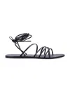 Manebi Flat Sole Open Toe Multi Strap Sandals In Multi