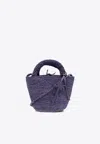 Manebi Mini Lavender Bag In Raffia In Purple