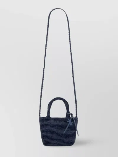 Manebi Mini Woven Top Handle Crossbody Bag
