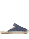 Manebi Stitched Mules With Espadrille Sole And Suede