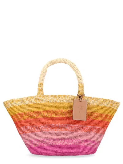 MANEBI MANEBI MULTICOLOUR RAFFIA SHOULDER BAG