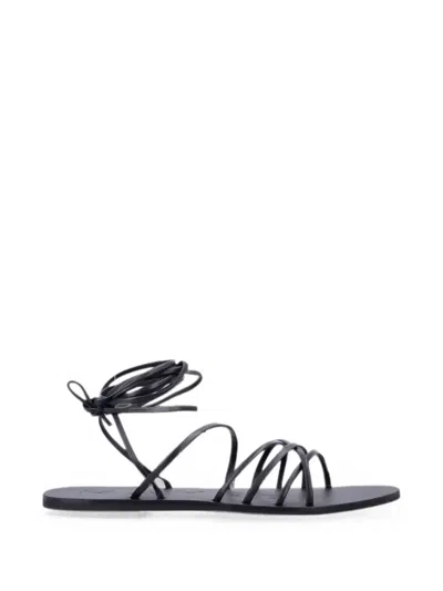 Manebi Multi-strap Tie-fastening Sandals In Black