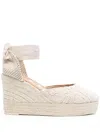 Manebi 110mm Ankle-strap Wedge Espadrilles In White