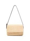 Manebi Shoulder Bag Woven Texture Adjustable Strap In Neutral