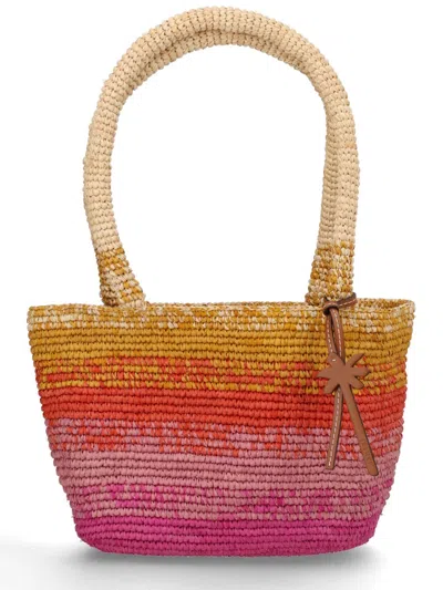Manebi Natural Raffia Mini Shoulder Bag In Multi