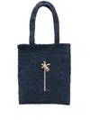 Manebi Navy Blue Plam Tote