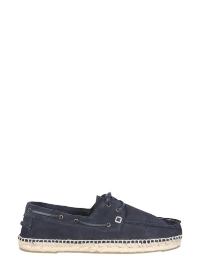 Manebi Navy Blue Slip On Espadrille Loafers