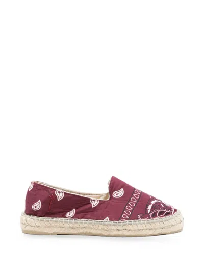 Manebi Paisley-print Espadrilles In Pink
