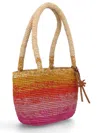 Manebi Medium Panier Gradient Raffia Shoulder Bag In Multicolor