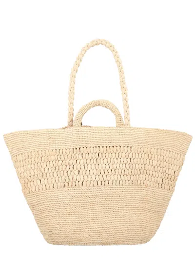 Manebi Powder Raffia Handbag In Purple