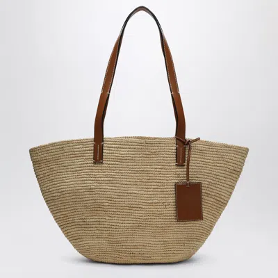 Manebi Manebí Raffia And Leather Shoulder Bag In Beige