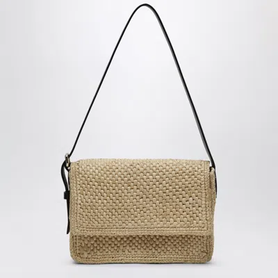 Manebi Manebí Raffia And Leather Shoulder Bag In Beige