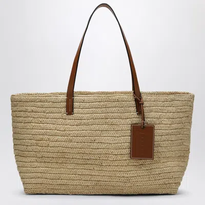 Manebi Manebí Raffia And Leather Shoulder Bag In Beige