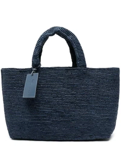 Manebi Raffia-design Shopper Bag