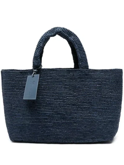 Manebi Raffia-design Shopper Bag