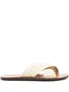 Manebi Raffia Flats In 中性色