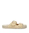 Manebi Raffia Nordic Sandals In Beige