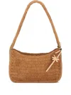 Manebi Raffia Shoulder Bag In Brown