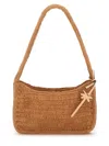 Manebi Raffia Shoulder Bag In Orange