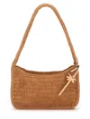 Manebi Raffia Shoulder Bag In Orange