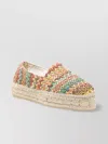 Manebi Raffia Sole Round Toe Espadrilles In Metallic