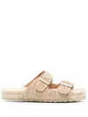 Manebi Raffia-stripes Espadrilles In Neutrals