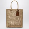 Manebi Rectangular Tote In Raffia In Beige