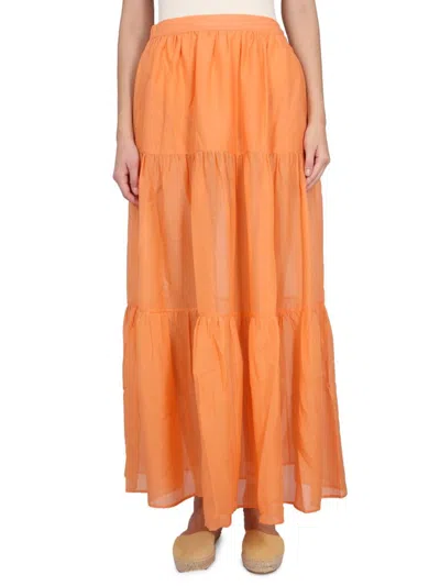 Manebi Orange Orange Recife Silk-cotton Voile Skirt