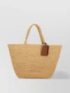 Manebi Rectangular Woven Basket Bag With Dual Handles