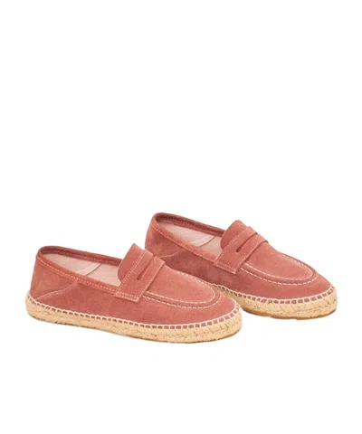 Manebi Round Head Loafer Shoes In Pink