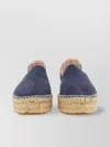 Manebi Round Toe Suede Espadrille With Contrast Stitching