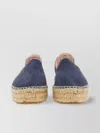 Manebi Round Toe Suede Espadrille With Contrast Stitching