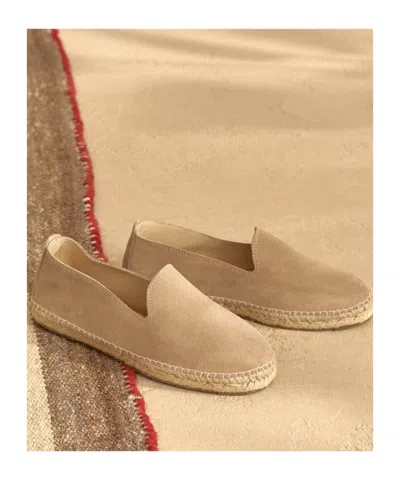 Manebi Round-toe Suede Espadrilles In Nude